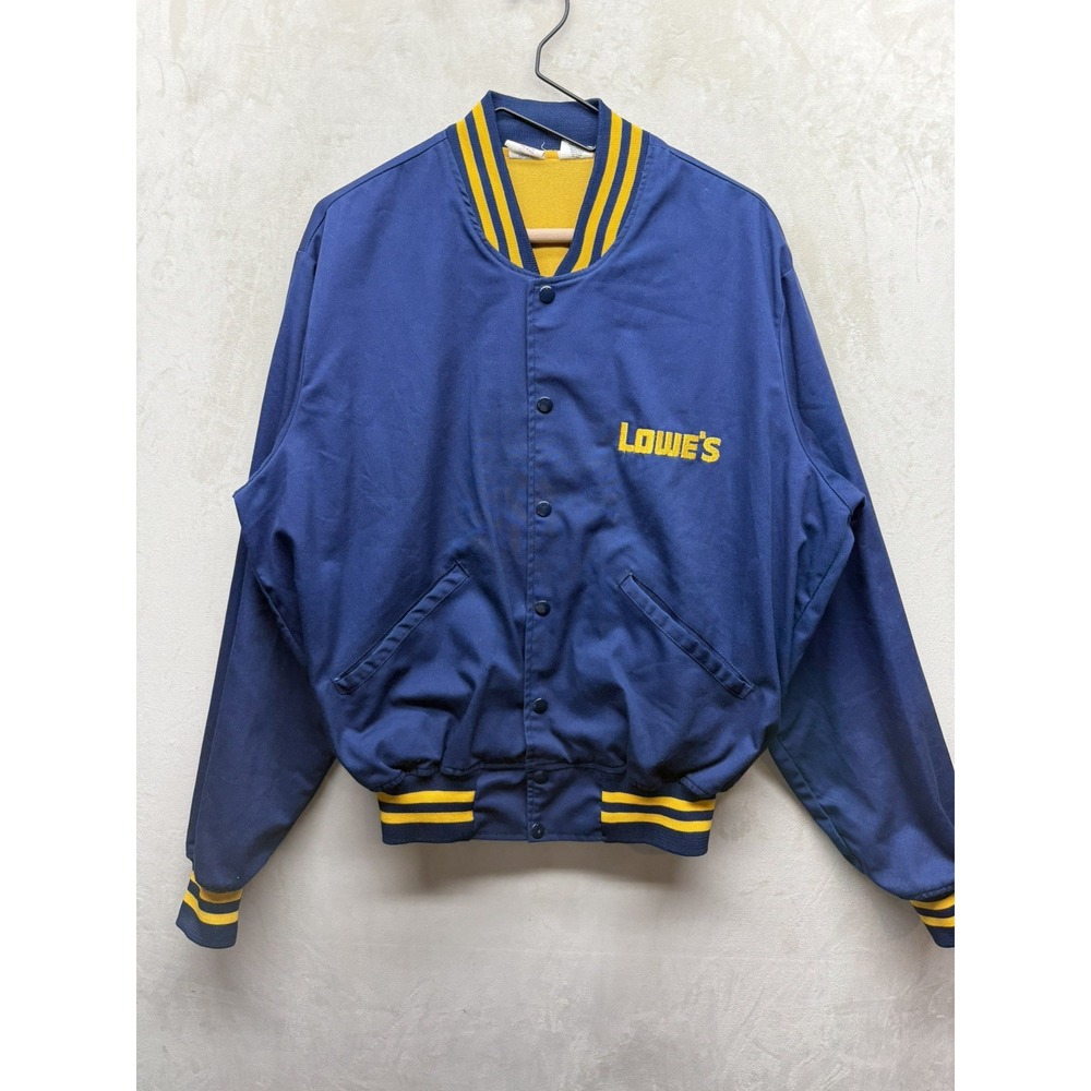 Vintage Lowes Bomber Jacket Mens Large Unitog Work Uniform Employee USA 80s VTG